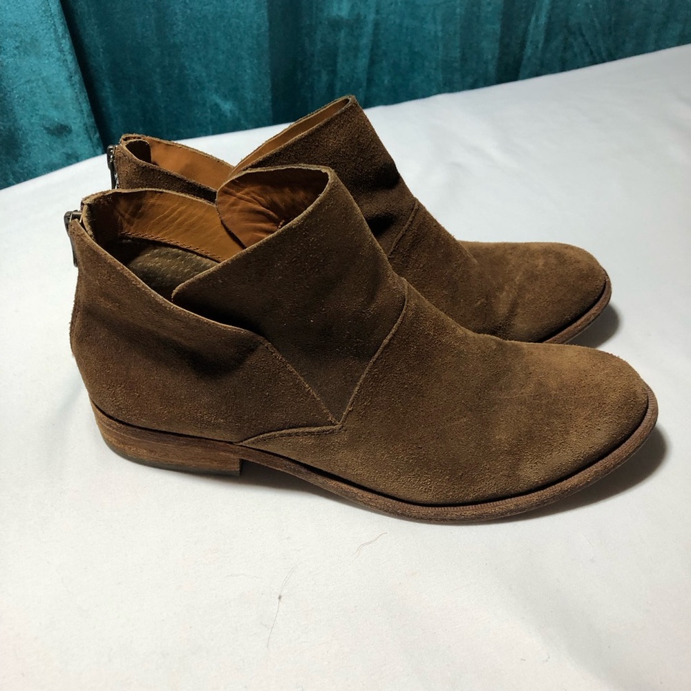 Kork-Ease Ryder Ankle Boots brown suede back zipper womens 9 western boho